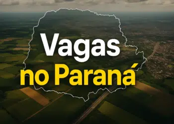 Mapa do Paraná com texto vagas no Paraná.