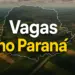Mapa do Paraná com texto vagas no Paraná.